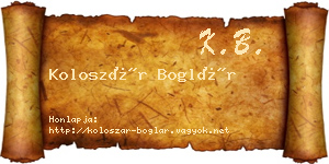 Koloszár Boglár névjegykártya